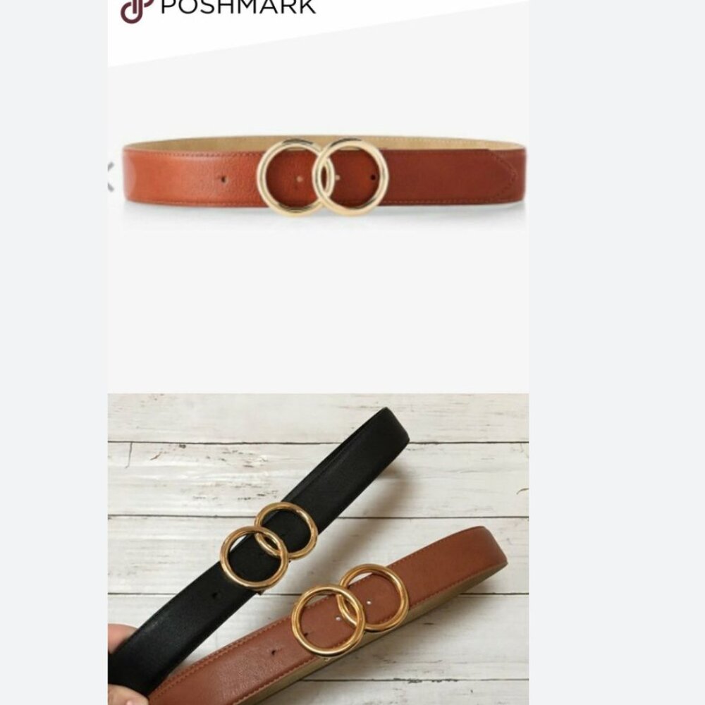 nwt express gold hardware double 0 leather belt xs